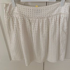 ANN TAYLOR White Eyelet Skirt, Size 12, EUC